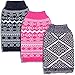 Blueberry Pet 4 Patterns Vintage Tinsel Knit Fair Isle Dog Sweater in Midnight Blue, Back Length 14