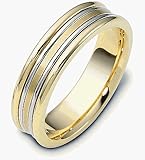 6mm Two-Tone 18 Karat Gold Comfort Fit Wedding Band Ring