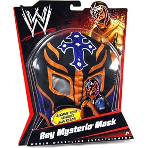 Mattel WWE Wrestling Rey Mysterio Mask Black, Purple Cross & Orange Trim
