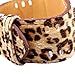 Oversized Women's Leopard-Print Leatheroid Strap Wrist Watch Dark Brown