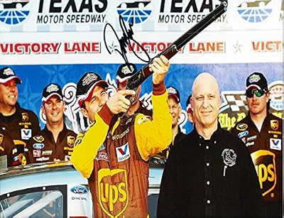 AUTOGRAPHED 2011 David Ragan #6 UPS Racing Team TEXAS POLE AWARD (Victory Lane) Roush Signed 9X11 NASCAR Glossy Photo with COA