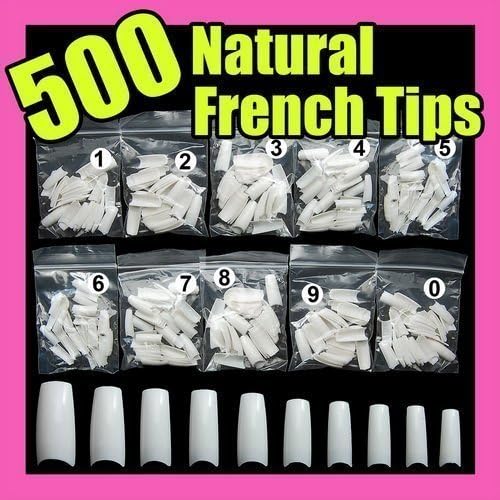 500 White False French Nail Ar