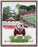 Univ of Georgia On My Mind Throw - 70 x 54 Blanket/Throw - Georgia Bulldogs