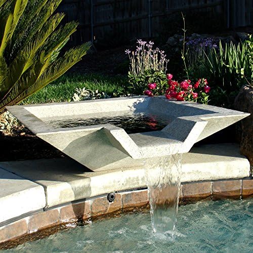 Kutstone Cubic Scupper Fountain, 36-Inch, Sandstone