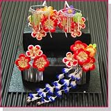 七五三 お子様用髪飾り 豪華3点セットかんざしタイプ髪飾り【きもの山喜】