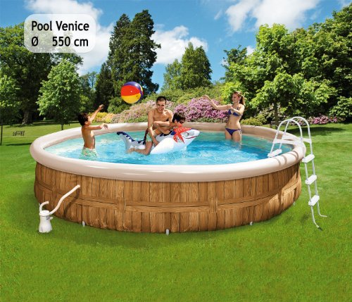 Friedola  12295 - Family Pool Set venice mit aufblasbarem ring, 550 x 100 cm, blau Preisvergleich