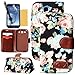 Galaxy S3 Case, OMIU(TM) Flower Floral Style Wallet Flip Magnet Stand Leather Case Cover with Credit Card Holder for Samsung Galaxy S3 i9300(Black), with Screen Protector, Stylus and Cleaning Cloth