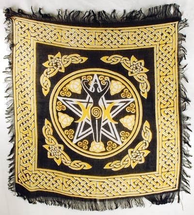 1 X Pentagram Goddess Altar Cloth 18" x 18"
