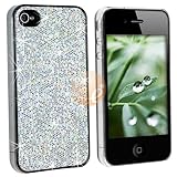 Silver Bling Rubber Hard Skin Cover Case for AT&T iPhone 4 G