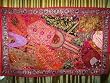 Glamor Girl Hot Pink Bead Vintage India Decor Sari Tapestry Wall Hanging Throw 70x44