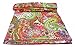 Handcrafted Luxury's Multicolor Paisley Print King Size Kantha Quilt , Kantha Blanket, Bed Cover, King Kantha bedspread, Bohemian Bedding Kantha Size 90 Inch x 108 Inch