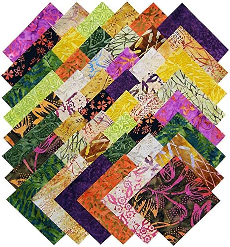 Timeless Treasures FIRESTORM TONGA BATIKS Precut 5-inch Fabric Quilting Cotton Squares Charm Pack Assortment Judy Niemeyer