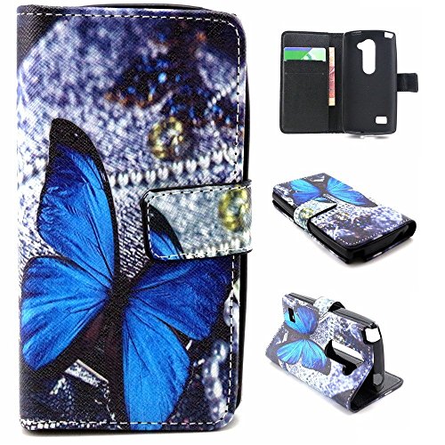 LG Risio Case LG Risio Leather Flip Kickstand Case,Tribe-Tiger Stylish Admiral Butterfly Design Premium Leather Magnet Slim Flip Kickstand Case Cover for LG Risio