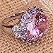 Yazilind Women's Ring with Round Cut Big Stone Pink Purple Cubic Zirconia CZ US Size 6