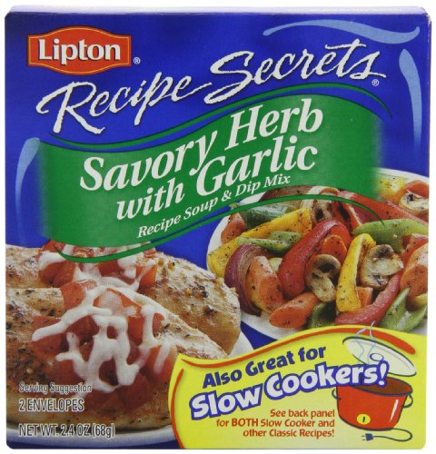 Lipton Recipe Secrets, Savory Herb with Garlic, 2-Count 2.4-Ounce Boxes (Pack of 12)