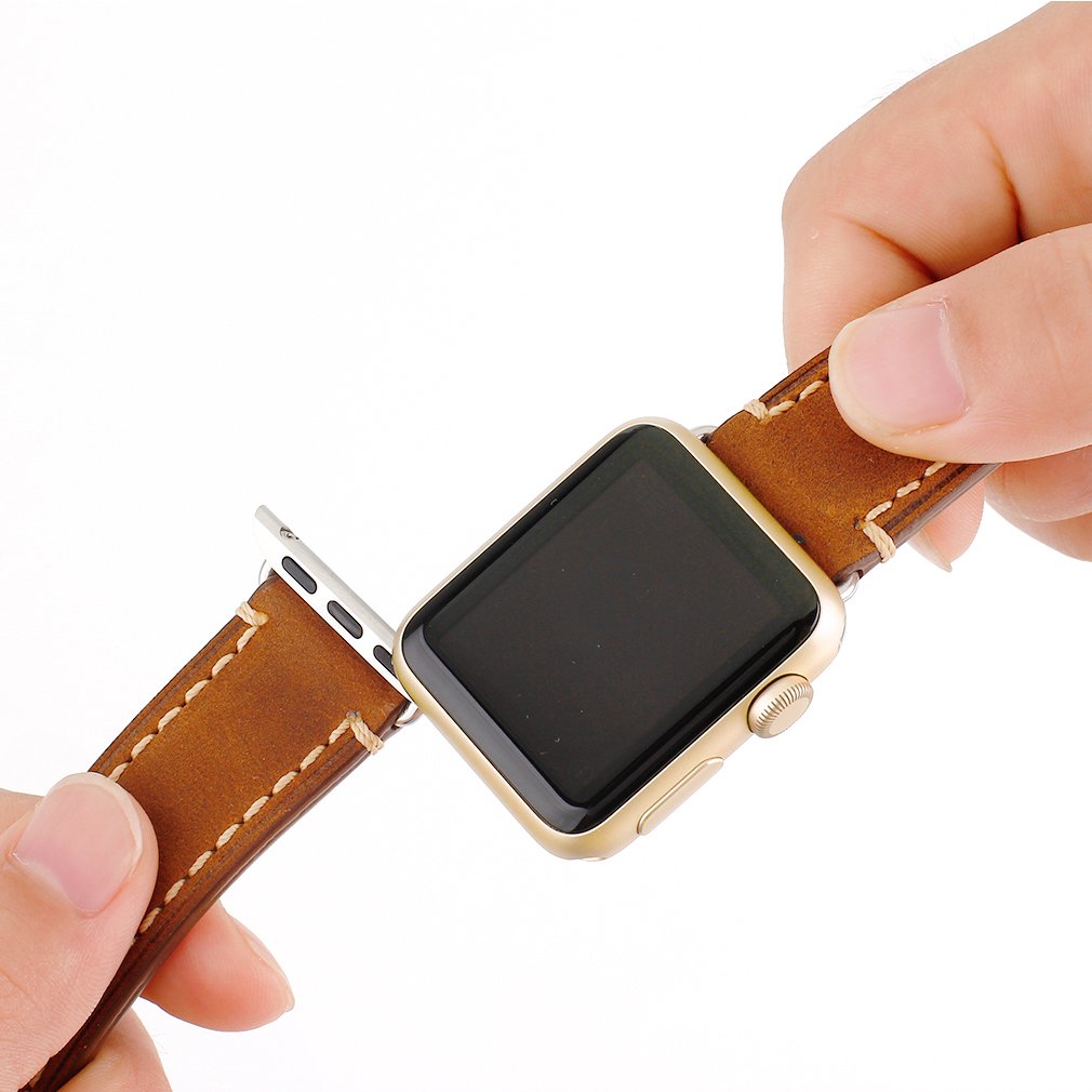 Apple Watch Band, iWatch Leather Wrist Band, Premium Vintage Crazy