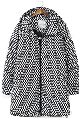 Women's Hooded Lengthened Down Jacket Plus Size L122(Black,X-Large)