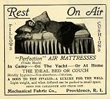 1901 Ad Mechanical Fabric Perfection Air Mattress Antique Bed Couch Providence - Original Print Ad