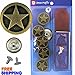 20mm Ranger Star Brass Jean Tack Buttons Kit, 6 Set with Tool