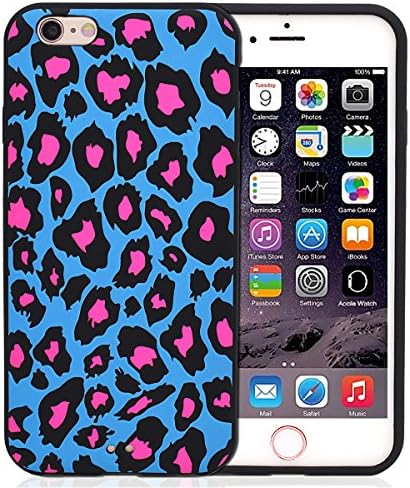 Leopard Grain TPU Soft Case, Glow in Dark, Night Luminous for iPhone 6/ 6s (blue)