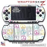 Kearas Peace Signs on White WraptorSkinz Skin and Screen Protector Kit fits Sony PSP Slim (PSP 2000)