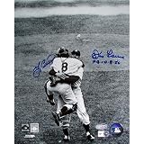 Steiner Sports MLB Yogi Berra / Don Larsen Hug Dual Autographed 8-by-10-Inch Photograph with PG 10-8-56 Inscription ( in Blue)