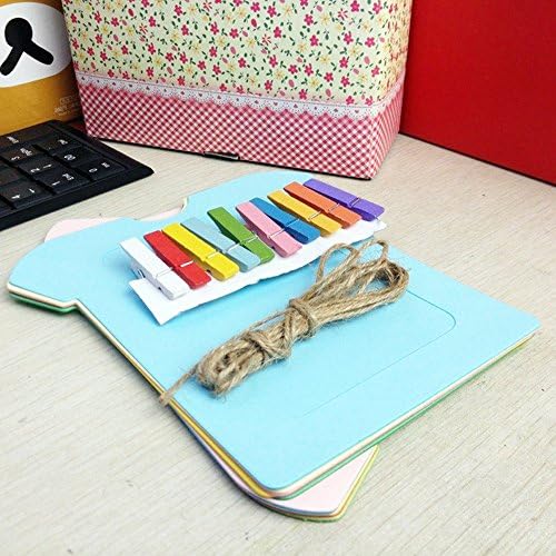 Retro Creative Home Decoration DIY Wall Hanging Paper Photo Frame Wall Picture Album + Rope +Wooden Clip T-shirt Style Set of 10 #0097