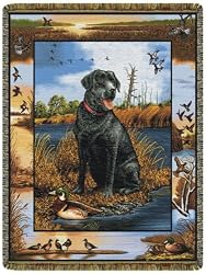 Black Lab w/Decoy Tapestry Throw Blanket