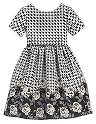 Girls Houndstooth Print  Dress