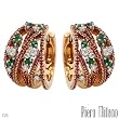 Piero Milano! Made in Italy Marvelous Earrings with 1.85ctw Super Clean FG/VVS Diamonds, Sapphires and Tsavorite Garnets Made of 18K Gold