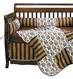 CHOCOLATE BLOCKS 4 PIECE SET includes 4 piece slipcover bumper, coverlet, skirt and sheet
