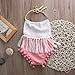 Baby Girls Halter Backless Splice Tassels Pompom Bodysuit