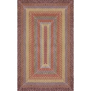 Braided Area Rug Cotton Fabric Cottage 8x10 Wine Rust