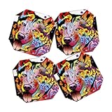 DENY Designs 4-Piece Dean Russo Siberian Husky Coaster Set