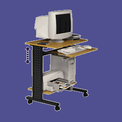 Workstation, 29 1/2 x 18 7/8 x 29 1/2 to 37 3/8, DGY/Beechwood (FXI06720)