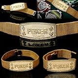 Gold Mesh Poker Champion Bracelet, Model# 10-GMCH