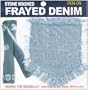 Stone Washed Frayed Denim Iron-On Patch: 3-1/2" Pocket