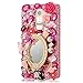 LG G Stylo Case, Sense-TE Luxurious Crystal 3D Handmade Sparkle Diamond Rhinestone Cover with Retro Bowknot Anti Dust Plug - Girls Cosmetic Mirror Flowers / Red