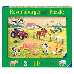 Ravensburger 03636 - Kunterbunter Bauernhof, 10 Teile Holzpuzzle
