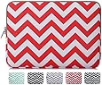 Mosiso - Chevron Red Canvas Fabric 13-13.3 Inch Laptop / Notebook Computer / MacBook Air / MacBook Pro Sleeve Case Bag Cover, Chevron Red