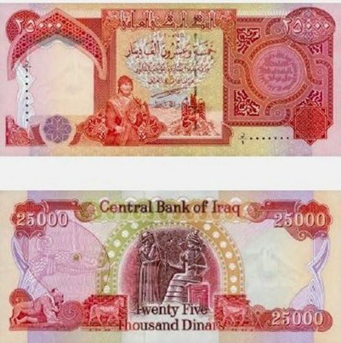200K Iraqi Dinar CIRCULATED NOTES 8 x 25,000 - With Certificate Of Authenticity