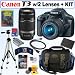 Canon EOS Rebel T3 12.2 MP CMOS Digital SLR Camera with EF-S 18-55mm f/3.5-5.6 IS II Zoom Lens & EF-S 55-250mm f/4.0-5.6 IS Telephoto Zoom Lens + 16GB Deluxe Accessory Kit