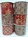 4 Rolls Assorted Patterns Classic Christmas Decorations Ribbons (2.5