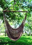 PHAT TOMMY Super Soft Hand Woven Polyester Rope Hammock Chair Swing - Mocha Brown