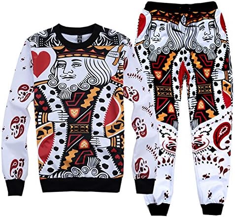 Harveyman Young Men's 3D Emoji Activewear Sportwear Sweatpants and Shirt Joggers