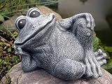 Eigenschaften Tiefes Kunsthandwerk GbR  / Steinfigur Tierfigur Frosch Schiefergrau