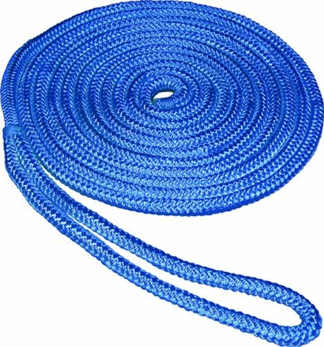 SeaSense Double Braid Nylon Dock Line, Blue, 25-Feet x 3/8-Inch
