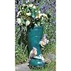 Green welly boot with birds planter