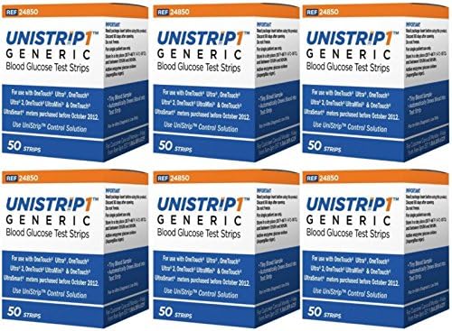 Unistrip 300 ct Test Strips for use with OneTouch Ultra Meters - Combo Deal (6 boxes of 50 ct)