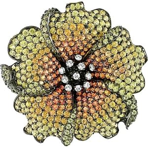 18k Gold Sapphire 1 3ct TDW Diamond Brooch by